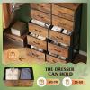 imageWLIVE Black Tall Dresser for Bedroom with 10 Drawers Chest of Drawers Dressers Bedroom Furniture Storage Organizer Unit with Fabric Bins for Closet Hallway Living RoomRustic Brown Wood Grain Print