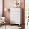 imageWLIVE Black Tall Dresser for Bedroom with 10 Drawers Chest of Drawers Dressers Bedroom Furniture Storage Organizer Unit with Fabric Bins for Closet Hallway Living RoomWhite