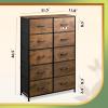imageWLIVE Black Tall Dresser for Bedroom with 10 Drawers Chest of Drawers Dressers Bedroom Furniture Storage Organizer Unit with Fabric Bins for Closet Hallway Living RoomRustic Brown Wood Grain Print