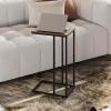imageWLIVE C Shaped End Table Small Side Tables for Sofa and Bed Couch Table That Slides Under for Living Room Bedroom Home Office Small SpacesBrown