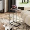 imageWLIVE C Shaped End Table Small Side Tables for Sofa and Bed Couch Table That Slides Under for Living Room Bedroom Home Office Small SpacesBrown
