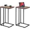 imageWLIVE C Shaped End Table Small Side Tables for Sofa and Bed Couch Table That Slides Under for Living Room Bedroom Home Office Small SpacesBrown