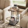 imageWLIVE C Shaped End Table Small Side Tables for Sofa and Bed Couch Table That Slides Under for Living Room Bedroom Home Office Small SpacesBrown