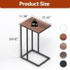 imageWLIVE C Shaped End Table Small Side Tables for Sofa and Bed Couch Table That Slides Under for Living Room Bedroom Home Office Small SpacesBrown