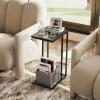 imageWLIVE C Shaped End Table Small Side Tables for Sofa and Bed Couch Table That Slides Under for Living Room Bedroom Home Office Small SpacesRelief Black