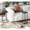 imageWLIVE C Shaped End Table Small Side Tables for Sofa and Bed Couch Table That Slides Under for Living Room Bedroom Home Office Small SpacesRelief Black