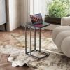 imageWLIVE C Shaped End Table Small Side Tables for Sofa and Bed Couch Table That Slides Under for Living Room Bedroom Home Office Small SpacesRelief Black