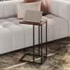 imageWLIVE C Shaped End Table Small Side Tables for Sofa and Bed Couch Table That Slides Under for Living Room Bedroom Home Office Small SpacesRetro Brown