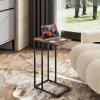 imageWLIVE C Shaped End Table Small Side Tables for Sofa and Bed Couch Table That Slides Under for Living Room Bedroom Home Office Small SpacesRetro Brown