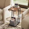 imageWLIVE C Shaped End Table Small Side Tables for Sofa and Bed Couch Table That Slides Under for Living Room Bedroom Home Office Small SpacesRetro Brown