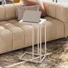 imageWLIVE C Shaped End Table Small Side Tables for Sofa and Bed Couch Table That Slides Under for Living Room Bedroom Home Office Small SpacesWhite