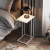 imageWLIVE C Shaped End Table Small Side Tables for Sofa and Bed Couch Table That Slides Under for Living Room Bedroom Home Office Small SpacesWhite