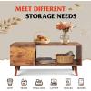 imageWLIVE Coffee Table 394quot Wood Coffee Table with Sliding Top up to 50quot TV Modern Center Table with Open Storage Shelf for Living Room Bedroom Rustic BrownBrown