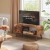 imageWLIVE Coffee Table 394quot Wood Coffee Table with Sliding Top up to 50quot TV Modern Center Table with Open Storage Shelf for Living Room Bedroom Rustic BrownBrown
