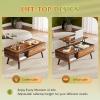 imageWLIVE Coffee Table 394quot Wood Coffee Table with Sliding Top up to 50quot TV Modern Center Table with Open Storage Shelf for Living Room Bedroom Rustic BrownRustic Brown