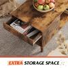 imageWLIVE Coffee Table 394quot Wood Coffee Table with Sliding Top up to 50quot TV Modern Center Table with Open Storage Shelf for Living Room Bedroom Rustic BrownBrown