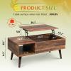 imageWLIVE Coffee Table 394quot Wood Coffee Table with Sliding Top up to 50quot TV Modern Center Table with Open Storage Shelf for Living Room Bedroom Rustic BrownRustic Brown