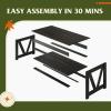 imageWLIVE Coffee Table 39quot Coffee Table with Storage ampamp Drawers 2Tier Wood Center Table for Living Room Apartment Bedroom Metal Table Legs Rustic BrownCharcoal Black