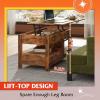 imageWLIVE Coffee Table 39quot Lift Top Coffee Table with Hidden Compartment Storage Drawers and Storage Shelf for Living Room Reception Room EspressoRustic Brown