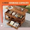 imageWLIVE Coffee Table 39quot Lift Top Coffee Table with Hidden Compartment Storage Drawers and Storage Shelf for Living Room Reception Room EspressoRustic Brown