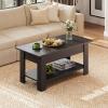 imageWLIVE Coffee Table 39quot Lift Top Coffee Table with Hidden Compartment Storage Shelf and Lifting Top for Home Living Room Office and Reception RoomEspressoBlack