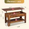 imageWLIVE Coffee Table 39quot Lift Top Coffee Table with Hidden Compartment Storage Shelf and Lifting Top for Home Living Room Office and Reception RoomEspressoRustic Brown