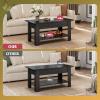 imageWLIVE Coffee Table 39quot Lift Top Coffee Table with Hidden Compartment Storage Shelf and Lifting Top for Home Living Room Office and Reception RoomEspressoBlack Oak