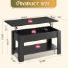 imageWLIVE Coffee Table 39quot Lift Top Coffee Table with Hidden Compartment Storage Shelf and Lifting Top for Home Living Room Office and Reception RoomEspressoBlack Oak