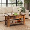 imageWLIVE Coffee Table 39quot Lift Top Coffee Table with Hidden Compartment Storage Shelf and Lifting Top for Home Living Room Office and Reception RoomEspressoRustic Brown