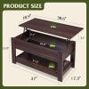 imageWLIVE Coffee Table 39quot Lift Top Coffee Table with Hidden Compartment and Storage Shelf for Living Room Reception Room and Bedroom RedBrown