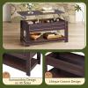 imageWLIVE Coffee Table 39quot Lift Top Coffee Table with Hidden Compartment and Storage Shelf for Living Room Reception Room and Bedroom RedBrown