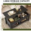 imageWLIVE Coffee Table 39quot Lift Top Coffee Table with Hidden Compartment and Storage Shelf for Living Room Rustic BrownBlack Oak