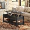 imageWLIVE Coffee Table 39quot Lift Top Coffee Table with Hidden Compartment and Storage Shelf for Living Room Rustic BrownBlack Oak