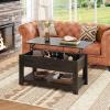 imageWLIVE Coffee Table 39quot Lift Top Coffee Table with Hidden Compartment and Storage Shelf for Living Room Rustic BrownEspresso