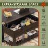 imageWLIVE Coffee Table 39quot Lift Top Coffee Table with Hidden Compartment and Storage Shelf for Living Room Rustic BrownEspresso