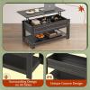 imageWLIVE Coffee Table 39quot Lift Top Coffee Table with Hidden Compartment and Storage Shelf for Living Room Rustic BrownEspresso