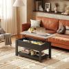 imageWLIVE Coffee Table 39quot Lift Top Coffee Table with Hidden Compartment and Storage Shelf for Living Room Rustic BrownGrey