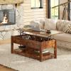 imageWLIVE Coffee Table 39quot Lift Top Coffee Table with Hidden Compartment and Storage Shelf for Living Room Rustic BrownRustic Brown