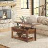 imageWLIVE Coffee Table 39quot Lift Top Coffee Table with Hidden Compartment and Storage Shelf for Living Room Rustic BrownRustic Brown