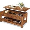 imageWLIVE Coffee Table 39quot Lift Top Coffee Table with Hidden Compartment and Storage Shelf for Living Room Rustic BrownRustic Brown