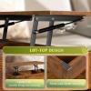 imageWLIVE Coffee Table Lift Top Coffee Table with 2 Drawers Large Hidden Hidden Compartment and Open Shelf Lift Tabletop Dining Table for Living Room BlackRustic Brown