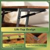 imageWLIVE Coffee Table Lift Top Coffee Table with 2 Drawers Large Hidden Hidden Compartment and Open Shelf Lift Tabletop Dining Table for Living Room BlackRustic Brown