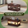 imageWLIVE Coffee Table Lift Top Coffee Table with 2 Drawers Large Hidden Hidden Compartment and Open Shelf Lift Tabletop Dining Table for Living Room BlackEspresso