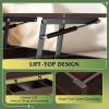 imageWLIVE Coffee Table Lift Top Coffee Table with 2 Drawers Large Hidden Hidden Compartment and Open Shelf Lift Tabletop Dining Table for Living Room BlackEspresso