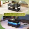 imageWLIVE Coffee Table Lift Top Coffee Table with 2 Drawers Large Hidden Hidden Compartment and Open Shelf Lift Tabletop Dining Table for Living Room BlackBlack
