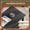 imageWLIVE Coffee Table with Storage Shelf 394quot Farmhouse Coffee Table with VFrame Support 2Tier Wood Rustic Center Table for Living Room Bedroom ampamp Balcony Charcoal BlackBlack