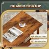 imageWLIVE Coffee Table with Storage Shelf 394quot Farmhouse Coffee Table with VFrame Support 2Tier Wood Rustic Center Table for Living Room Bedroom ampamp Balcony Charcoal BlackRustic Brown