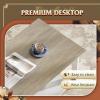 imageWLIVE Coffee Table with Storage Shelf 394quot Farmhouse Coffee Table with VFrame Support 2Tier Wood Rustic Center Table for Living Room Bedroom ampamp Balcony Charcoal BlackGrey  White