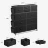 imageWLIVE Dresser for Bedroom with 10 Drawers Fabric Dresser Chest of Drawers with Side Pockets and Hooks Sturdy Metal Frame Drawers Organizer Unit for Living Room Hallway BlackBlack