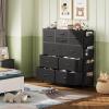 imageWLIVE Dresser for Bedroom with 10 Drawers Fabric Dresser Chest of Drawers with Side Pockets and Hooks Sturdy Metal Frame Drawers Organizer Unit for Living Room Hallway BlackBlack